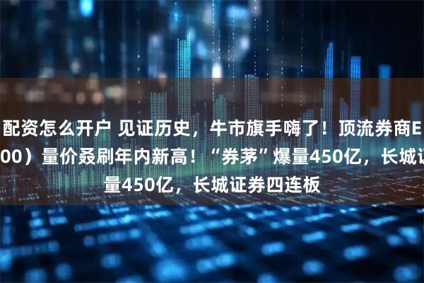 配资怎么开户 见证历史，牛市旗手嗨了！顶流券商ETF（512000）量价叒刷年内新高！“券茅”爆量450亿，长城证券四连板
